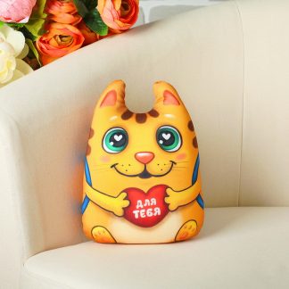 Купить Мягкая игрушка-антистресс - Котик с сердечком в Москве по недорогой цене