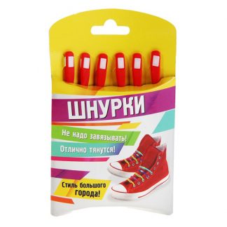 Купить Силиконовые (резиновые) шнурки 6 шт - цвет красный в Москве по недорогой цене