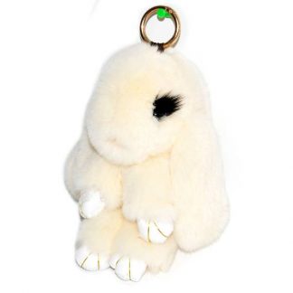 Купить Брелок - Кролик с ресничками из натурального меха
