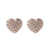 Купить Серьги-гвоздики в форме сердечек с кристаллами в Москве по недорогой цене