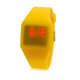 Купить Ультратонкие силиконовые LED часы Nexer G1206 желтые в Москве по недорогой цене