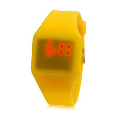 Купить Ультратонкие силиконовые LED часы Nexer G1206 желтые в Москве по недорогой цене