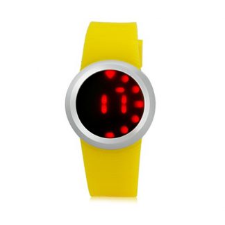Купить Ультратонкие силиконовые LED часы Nexer G1218 желтые в Москве по недорогой цене